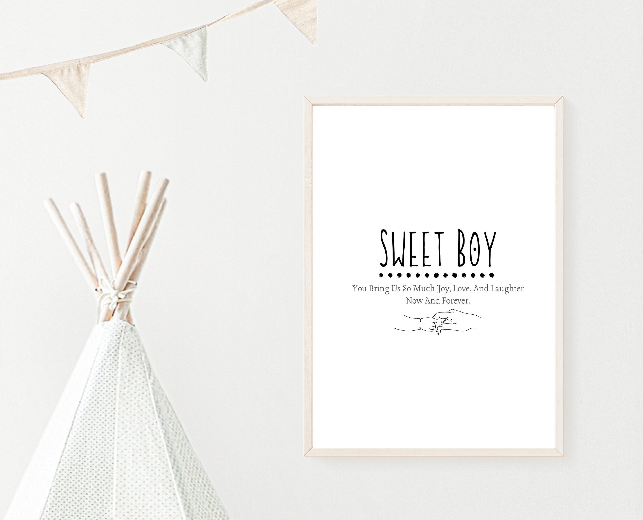 Sweet Boy Digital Wall Art for Baby Boy Nursery Etsy