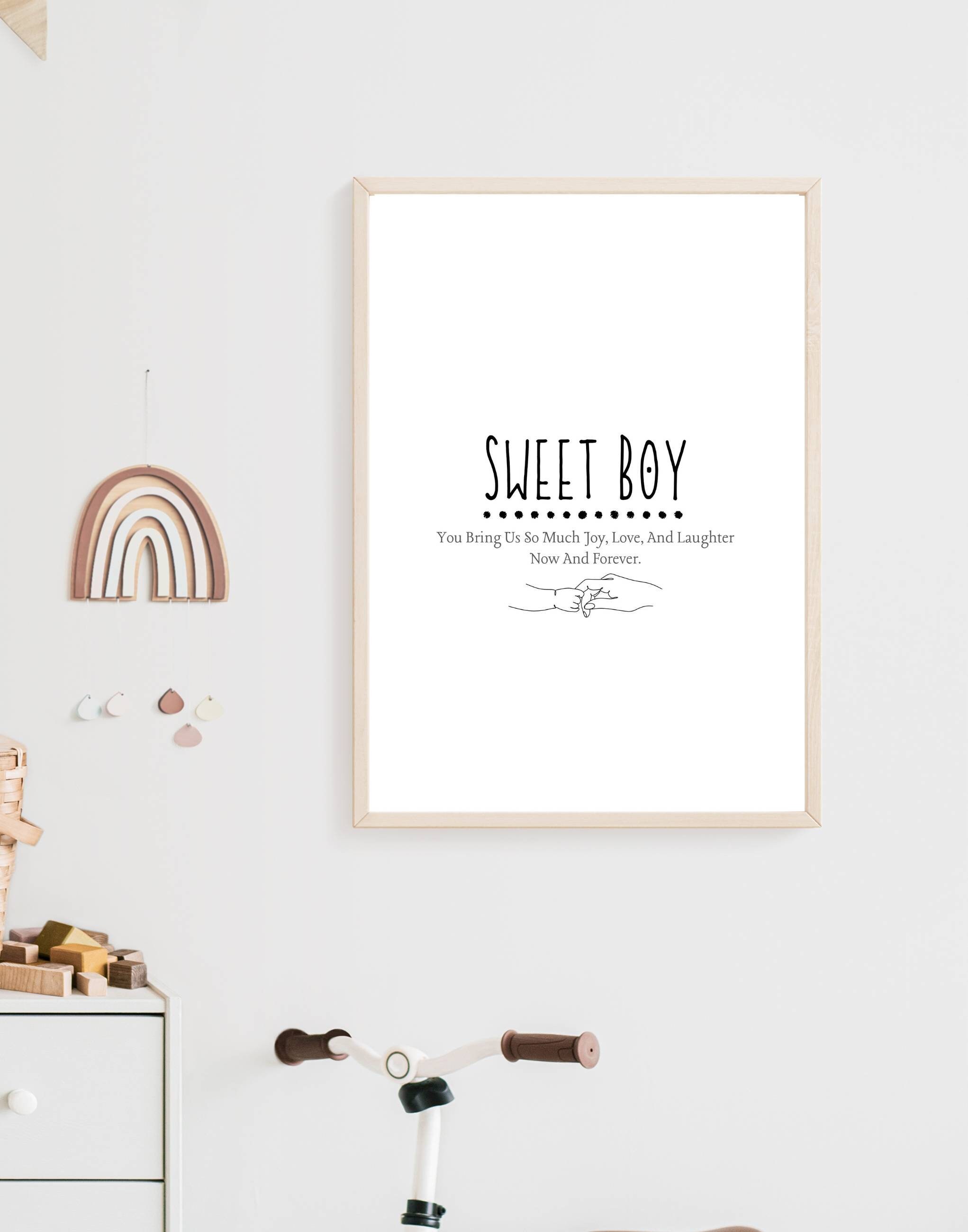 Sweet Boy Digital Wall Art for Baby Boy Nursery Etsy