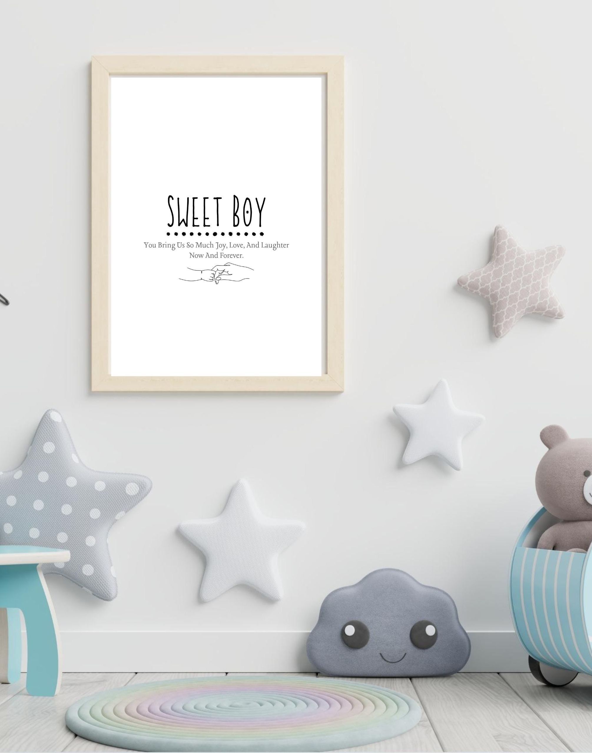 Sweet Boy Digital Wall Art for Baby Boy Nursery Etsy