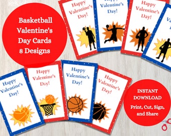 Valentine Basketball Kid Valentine Basketball Gift Tag Kid Basketball Valentine for Kid Valentine Kid Sports Boy Valentine for Class Boy