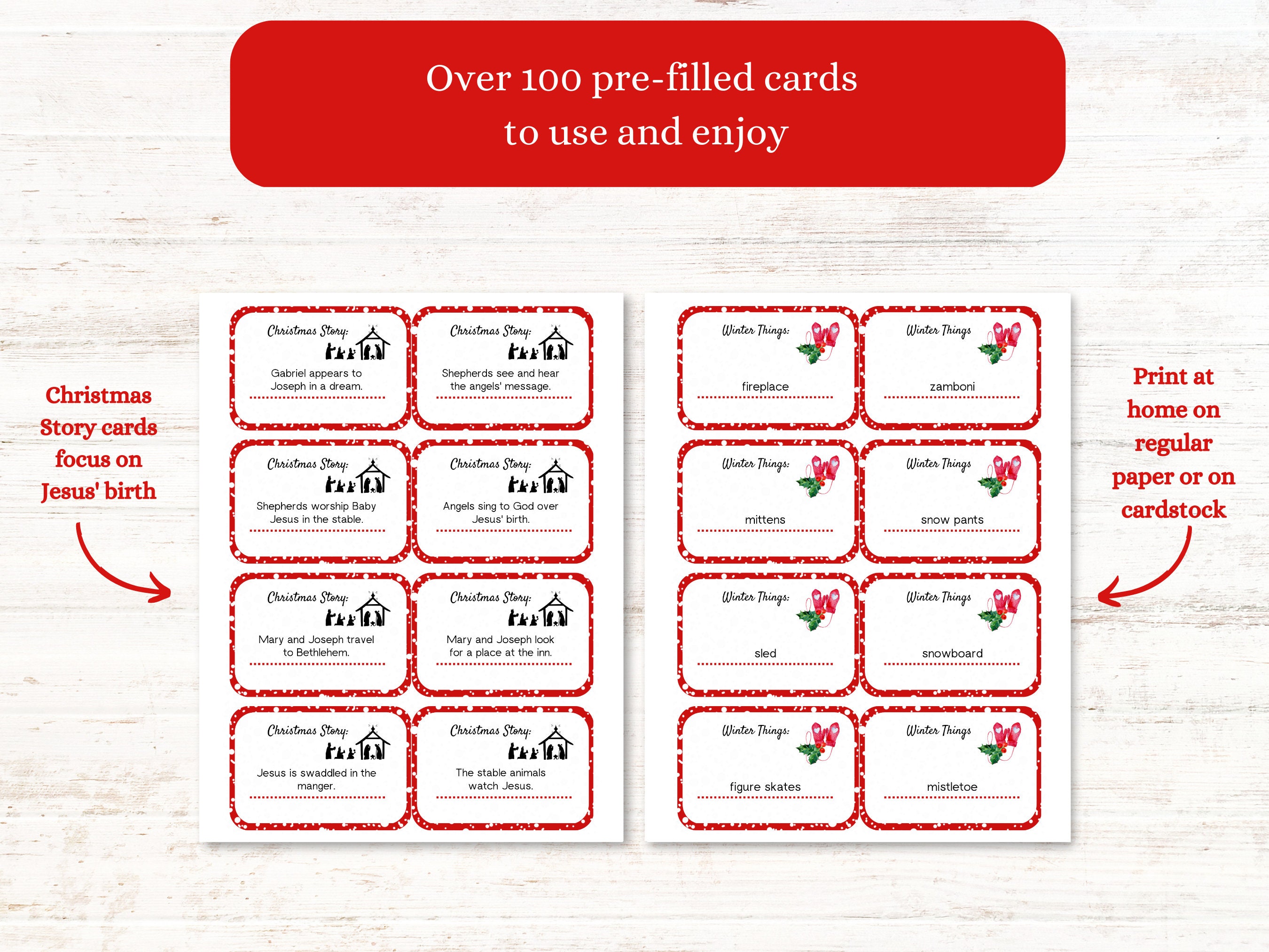 Christmas Game Cards Printable Christmas Games Family Games Printable