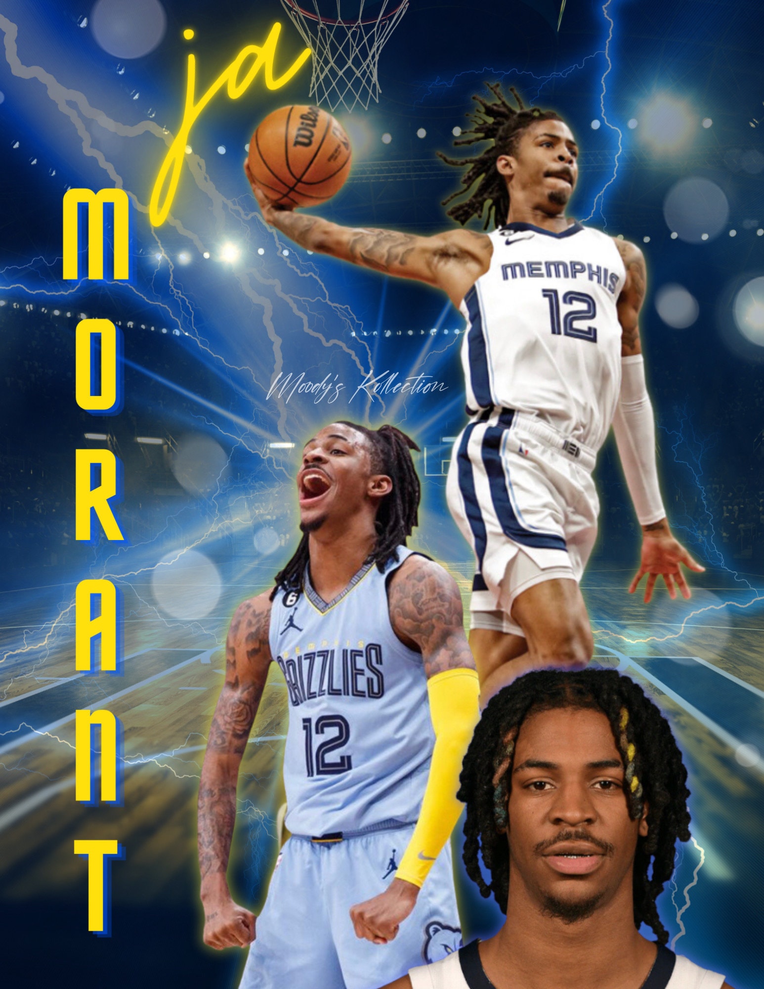 Graphic Design Ja Morant 12 Memphis Grizzlies Basketball Unisex T