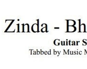 Zinda - Bhaag Milkha Bhaag SOLO Guitar Tablature and  MP3
