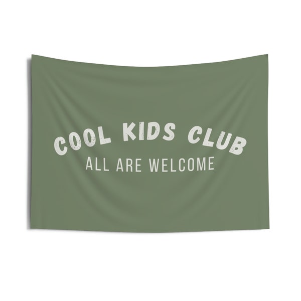 Cool Kids Club Wall Banner, Flag for boy room, minimal playroom decor, minimalistic kids, Boys room Banner, Inclusive playroom