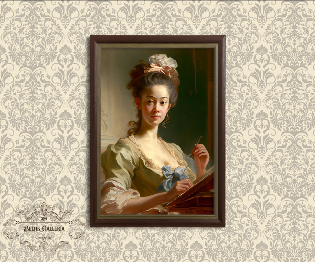 Vintage Unique Wallart Oil Painting Beautiful Japanese Woman Etsy