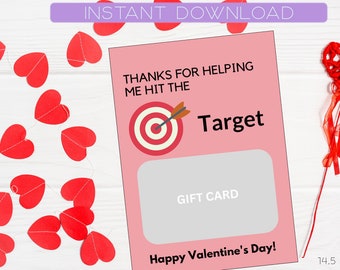 Teacher Valentine's Day Gift Card Holder, Printable Tags, Target