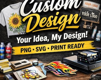 Diseño digital personalizado / Ilustraciones, logotipos y gráficos para camisetas (PNG SVG)