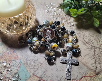 Tiger's Eye Padre Pio Rosary
