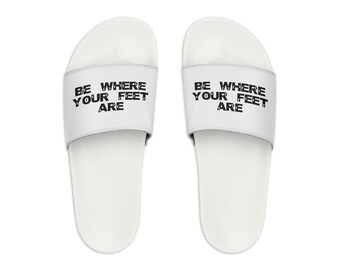 Be Where Your Feet Are (White Strap) - Women's Slide Sandals