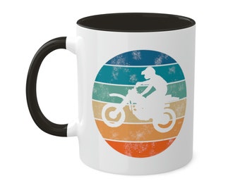 Vintage Motorcycle Jumping XR Circle - Colorful Mug, 11oz