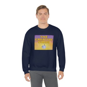 My book &quot;The Creative Virus&quot; Cover and Back  - Unisex Heavy Blend Crewneck Sweatshirt