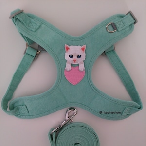 Custom Cat Harness Cat Harness and Leash Set Portrait Cat Harness