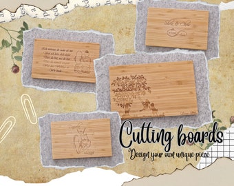 Individual customizable cutting board wood engraving unique cutting board gift surprise decoration byTHD