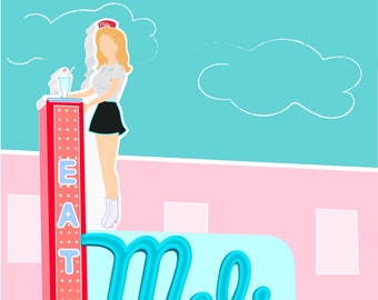 Vintage Diner Print (Unframed)