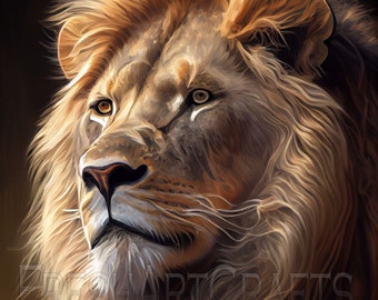 Arte de pared de león, impresión de león, arte de león, animales de arte de pared digital, impresión de arte digital de león, descarga digital, decoración del hogar animal, imprimible