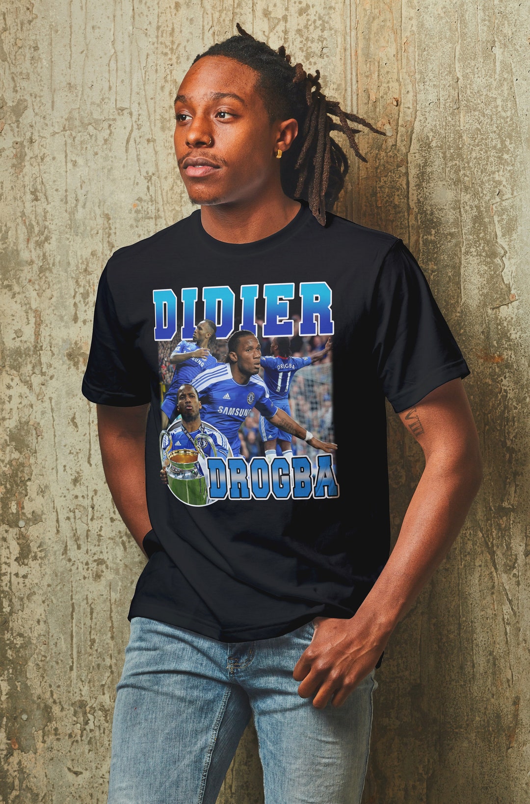 Didier Drogba Vintage Bootleg T-shirt - Chelsea FC African Icon