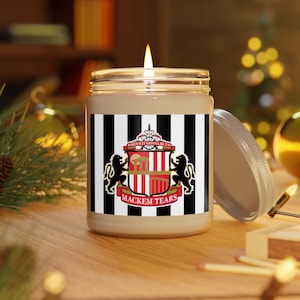 MACKEM TEARS Scented Candle, Newcastle United Soy Candle, Newcastle Sunderland Rivalry Gift, Gag Gift for Sunderland Fan from Newcastle Fan