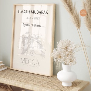 Umrah Mubarak gift Personalized Umrah Mubarak Print Hajj Mubarak Print Personalized Umrah Gift & Hajj Gift Digital Download image 1