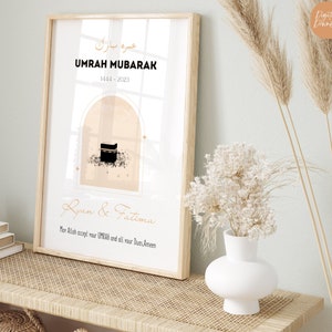 Cadeau Omra Moubarak Impression Omra Mubarak personnalisée Impression Hajj Moubarak Cadeau Omra personnalisé et cadeau Hajj Téléchargement numérique image 1