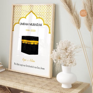 Cadeau Omra Moubarak Impression Omra Mubarak personnalisée Impression Hajj Moubarak Cadeau Omra personnalisé et cadeau Hajj Téléchargement numérique image 1