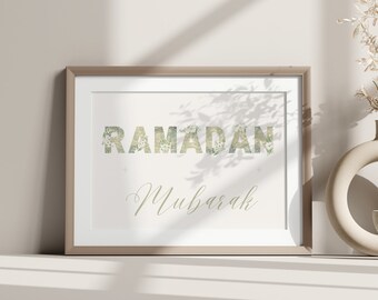 Impression Ramadan Moubarak | Affiche du Ramadan Moubarak | Décoration de Ramadan | Cadeau Ramadan | Art mural islamique | Décoration d'intérieur pour le Ramadan | Téléchargement numérique