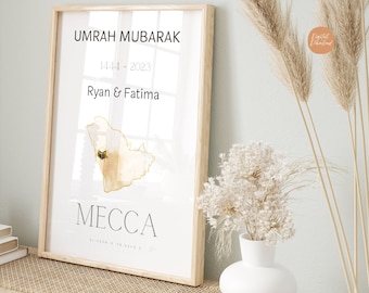 Umrah Mubarak gift Print Personalized Umrah Mubarak Print | Hajj Mubarak Print | Personalized Umrah Gift & Hajj Gift | Digital Download