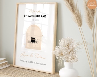 Cadeau Omra Moubarak | Impression Omra Mubarak personnalisée | Impression Hajj Moubarak | Cadeau Omra personnalisé et cadeau Hajj | Téléchargement numérique