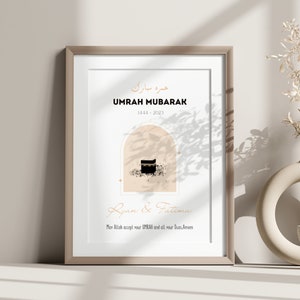 Umrah Mubarak gift Personalized Umrah Mubarak Print Hajj Mubarak Print Personalized Umrah Gift & Hajj Gift Digital Download image 2