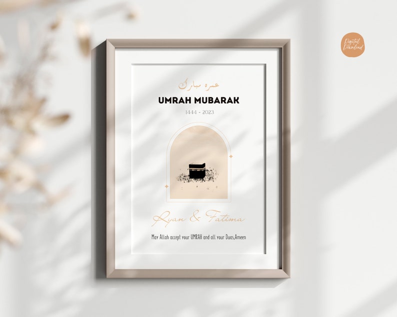 Umrah Mubarak gift Personalized Umrah Mubarak Print Hajj Mubarak Print Personalized Umrah Gift & Hajj Gift Digital Download image 4