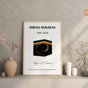 Cadeau Omra Moubarak Impression Omra Mubarak personnalisée Impression Hajj Moubarak Cadeau Omra personnalisé et cadeau Hajj Téléchargement numérique image 2