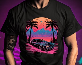 Retro Car in Synthwave Style