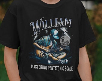 Personalized Guitarist Tshirt, Gift for a Boyfriend Guitar Player, Customized Men's Shirt for a Husband Dad Birthday Bass Band Rock Music