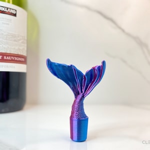 Originele Zeemeermin Wijnflessenstop | Cadeaus voor wijnliefhebbers | Elegante glazen stop | Meerdere kleuren