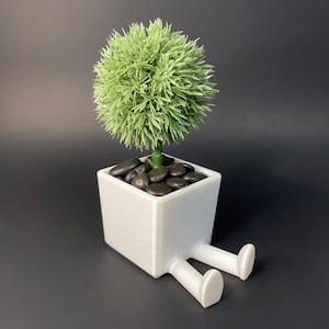 Langbeinig sitzender Sukkulenten Übertopf | Handgemachter Stift-Schreibtisch-Organizer | 3D Druck