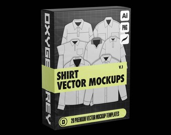 20 Shirt Vector Mockups Pack, Clothing Brand Templates (AI, Procreate, PNG)