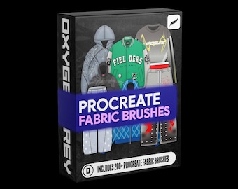 200+ Procreate Fabric Brushes | Streetwear, Denim, Cotton, Leather, Knit and many more Fabric Textures | Fashion Design
