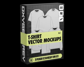 20 T-Shirt Vector Mockups Pack, Clothing Brand Templates (AI, Procreate, PNG)