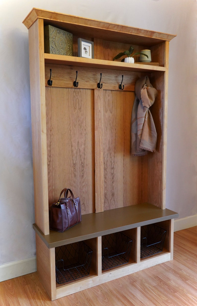 MADE 2 ORDER Traditional Cherry Hall Tree W/wood or Painted Bench