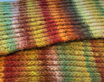 Extremely Warm 100% Wool Handmade Knitted Scarf with Fringe