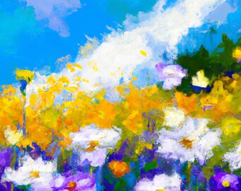 Sommer und Blumenfelder