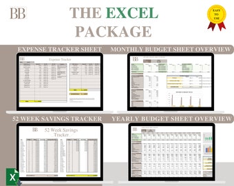 Excel Budget Template | Monthly, Yearly, Savings Tracker (Digital Download)