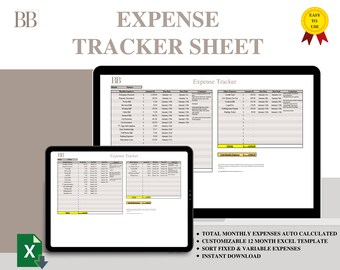 Expense Tracker Sheet | Excel Template Form | Personal Finance Dashboard