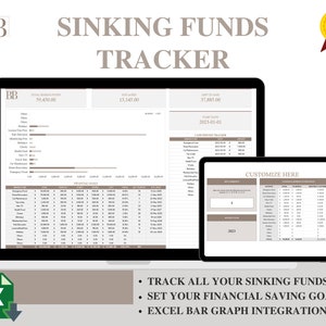 Sinking Funds Tracker | Budget Sheet | Sinking Funds Calculator | Excel Spreadsheet