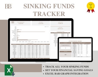 Sinking Funds Tracker | Savings Goal Excel Spreadsheet (Digital Download)