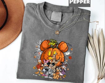 Disney Halloween Shirt, Mickey Mouse & Friends Pumpkin Graphic Tee, Pumpkin Disneyland Vacation Sweatshirt, Mickey and Friends Tee