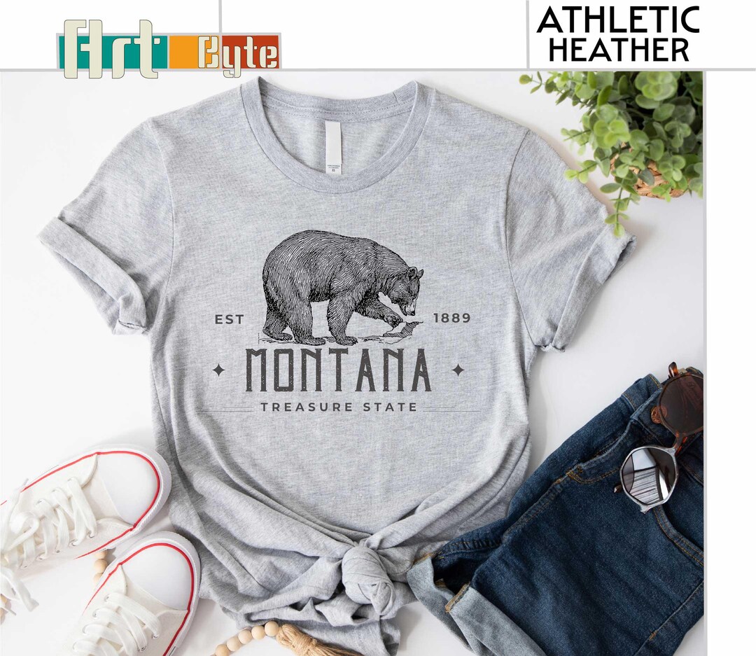 Montana Treasure State Est 1889 Shirt, Montana Bear Sweatshirt, Bear ...