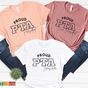 Proud PTA Custom Name T-Shirt, Parent Teacher Association, School Spirit Shirt, Gift For School, Parent Teacher Organization, PTO Crew Shirt