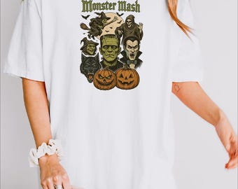 Chemise Monster Mash, jolie chemise Halloween, chemise Halloween rétro, t-shirt fête d'Halloween, t-shirt fête d'Halloween