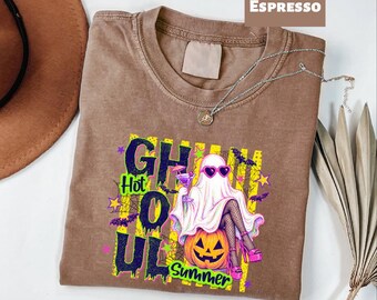 Hot Ghoul Summer Comfort Colors Shirt, Summerween Shirt, Halloween Ghost Tee, Beach Ghost Shirt, Summer Ghost Tee