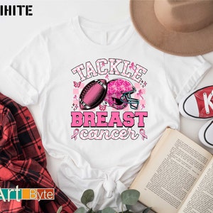 Tackle Breast Cancer Shirt, Breast Cancer Football Shirt, Cancer Awareness Sweatshirt, Motivation Pink Ribbon Shirt, Cancer Care Women Gift